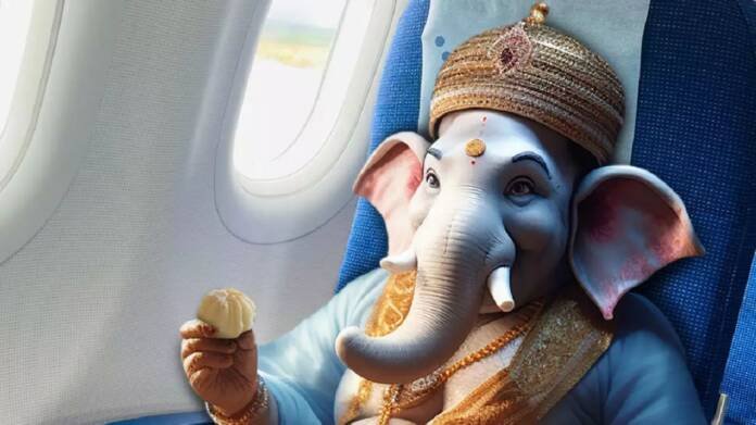 अब इंसानों के साथ गणपति बप्पा भी भरेंगे उड़ान..INDIGO फ्लाइट में बप्पा ने भरी उड़ान!